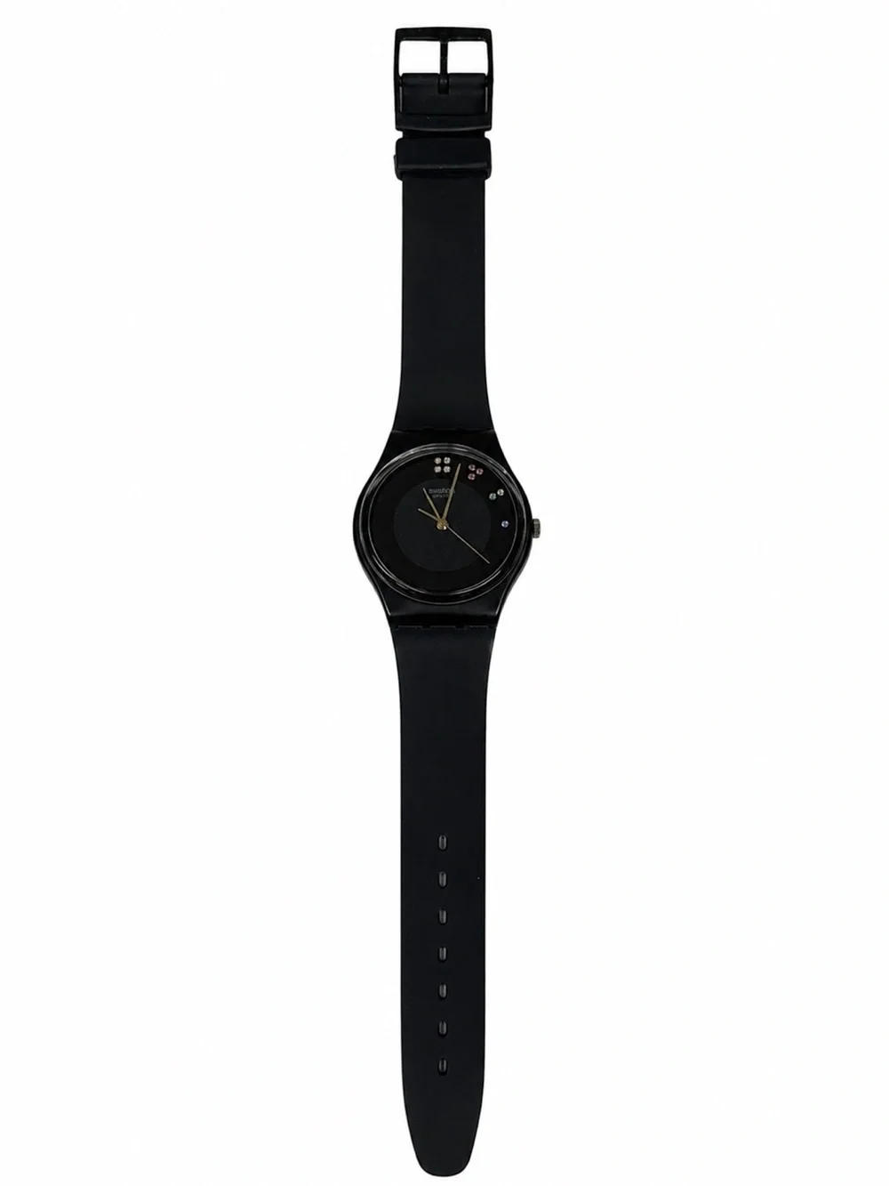 Vintage 1985 Swatch Sir Limelight Christmas Special LE GB106 Black Band Watch